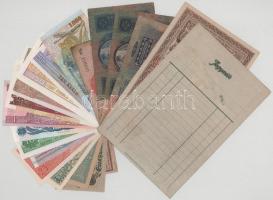 Vegyes, 20db-os magyar és külföldi bankjegytétel, benne: Indonézia, Németország, Románia, Nicaragua,...