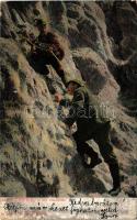 1906 Dolomiti, Kletterei in den Dolomiten / rock climbing in the Dolomites (crease)