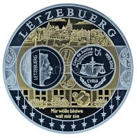 2002-2010 k. "Emlékérem az euróövezet országainak közös valutájáról - Luxemburg" aranyozott, ezüstözött Cu-Ni emlékérem kapszulában, tanúsítvánnyal (35mm) T:PP