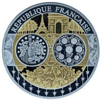 2002-2010 k. "Emlékérem az euróövezet országainak közös valutájáról - Franciaország" aranyozott, ezüstözött Cu-Ni emlékérem kapszulában, tanúsítvánnyal (35mm) T:PP