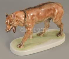 Herendi farkaskutya. Terv: Markup Béla 1935. Jelzett, hibátlan, 19x12 cm