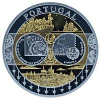 2002-2010 k. "Emlékérem az euróövezet országainak közös valutájáról - Portugália" aranyozott, ezüstözött Cu-Ni emlékérem kapszulában, tanúsítvánnyal (35mm) T:PP