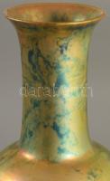 Zsolnay eozinmázas váza. cca 1930, eozin mázakkal fedett finomfajansz, nyakánál repedéssel, m: 32 cm