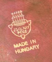 Zsolnay eozinmázas váza. cca 1930, eozin mázakkal fedett finomfajansz, nyakánál repedéssel, m: 32 cm