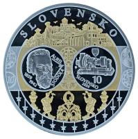 2002-2010 k. "Emlékérem az euróövezet országainak közös valutájáról - Szlovákia" aranyozott, ezüstözött Cu-Ni emlékérem kapszulában, tanúsítvánnyal (35mm) T:PP