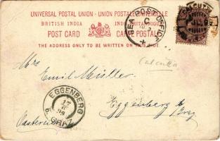 1899 Calcutta, Kolkata; steamship, port. "Orbis" No. I. 1. s: Waschke (worn corners)