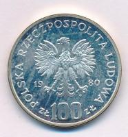 Lengyelország 1980. 100Zl Ag "Jan Kochanowski" kapszulában T:AU (eredetileg PP) kis patina Poland 1980. 100 Zlotych Ag "Jan Kochanowski" in capsule C:AUC (originally PP) small patina Krause Y#120