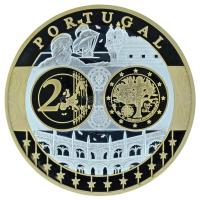 2002-2010 k. "Emlékérem az euróövezet országainak közös valutájáról - Portugália" aranyozott, ezüstözött Cu-Ni emlékérem kapszulában, tanúsítvánnyal (35mm) T:PP