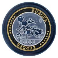 2002-2010 k. "Emlékérem az euróövezet országainak közös valutájáról - Ciprus" aranyozott, ezüstözött Cu-Ni emlékérem kapszulában, tanúsítvánnyal (35mm) T:PP