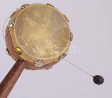 Egykezes dob, sérült, h. 19 cm