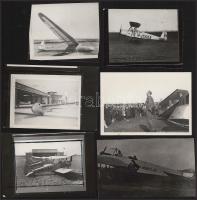 Repülőgépekről készült fotók vagy azok kontakt másolatai, 6 db, 6,5×9,5 cm