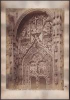 cca 1900 Salamancát ábrázoló fotók, 5 db: katedrális kapuja (Puerta del Nacimiento), kagylós-ház (Ca...