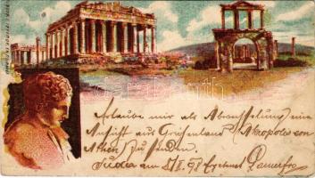 Athens, Athína, Athenes; Parthenon / Greek temple. litho (Rb)
