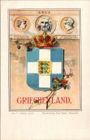 Griechenland, Zeus, Merkur, Minerva. Kunstverlag Paul Kohl No. 11. / Gods and Goddess, coat of arms....