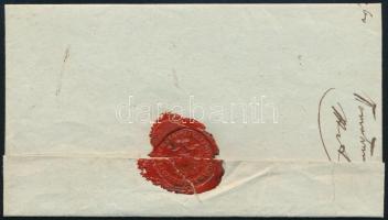 1860 Portós levél 5 para kézi portójelzéssel Cuprijska-ból Valjevo-ba, ovális kék feladási bélyegzés...