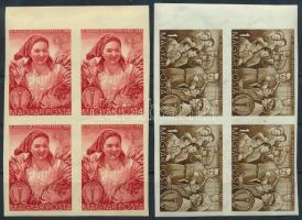 1952 Békekongresszus sor vágott ívszéli négyestömbben (32.000)