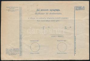 1913 november Utánvétes Csomagszállító, de vámmentes csomaghoz Turul 12f + 1K frankatúrával "VE...