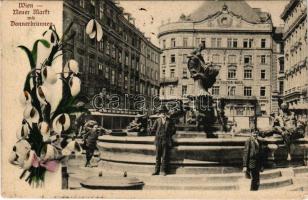 1908 Wien, Vienna, Bécs; Neuer Markt mit Donnerbrunnen / market square, fountain. A. S. W. Wiener Bl...