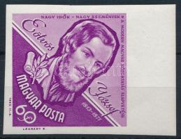 1963 Nagy idők - nagy események Eötvös József 60f ívszéli vágott bélyeg