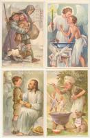 10 db RÉGI cserkész motívum képeslap Márton Lajos grafikáival / 10 pre-1945 Hungarian boy scout art ...