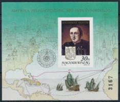 1991 Amerika felfedezésének 500. évfordulója vágott blokk (12.000)