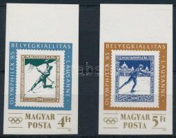 1985 Olymphilex Bélyegkiállítás vágott ívszéli sor