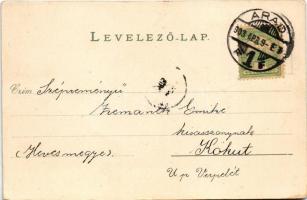 1903 Boldog Húsvéti Ünnepeket! / Art Nouveau Easter greeting art postcard. litho (vágott / cut)