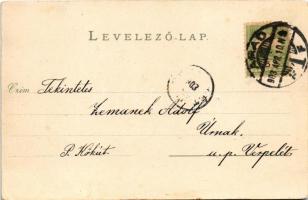 1903 Boldog Húsvéti Ünnepeket! / Art Nouveau Easter greeting art postcard. litho (lyukak / pinholes