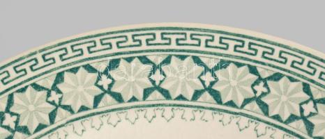 cca 1900 Villeroy &amp; Boch tál életkép jelenettel, jelzett, hibátlan, mázrepedéssel, d: 19,5 c...
