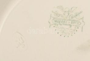 cca 1900 Villeroy &amp; Boch tál életkép jelenettel, jelzett, hibátlan, mázrepedéssel, d: 19,5 c...