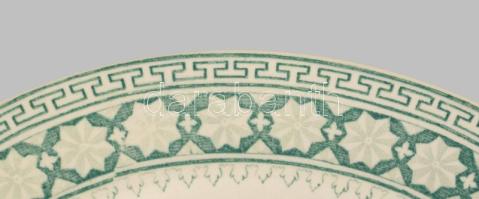 cca 1900 Villeroy &amp; Boch tál életkép jelenettel, jelzett, hibátlan, mázrepedéssel, d: 19,5 c...