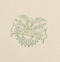 cca 1900 Villeroy &amp; Boch tál életkép jelenettel, jelzett, hibátlan, mázrepedéssel, d: 19,5 c...