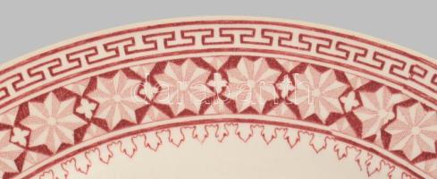 cca 1900 Villeroy &amp; Boch tál életkép jelenettel, jelzett, hibátlan, mázrepedéssel, d: 19,5 c...