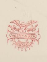 cca 1900 Villeroy &amp; Boch tál életkép jelenettel, jelzett, hibátlan, mázrepedéssel, d: 19,5 c...