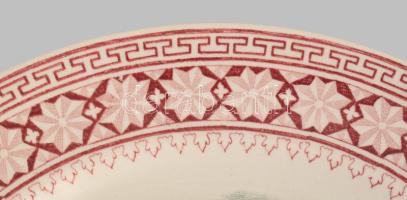 cca 1900 Villeroy &amp; Boch tál életkép jelenettel, jelzett, hibátlan, mázrepedéssel, d: 19,5 c...
