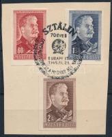 1949/1950 Sztálin vágott sor alkalmi bélyegzéssel kivágáson