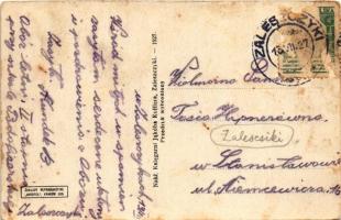 1927 Zalishchyky, Zaleszczyki; WWI K.u.K. military, demolished bridge, ruins. Jakób Koffler (fl)