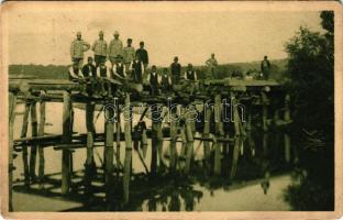 1917 Kalus, Kalusz; Stavba mostu u Kalusze / Brückenbau bei Kalusz 1915 / WWI Austro-Hungarian K.u.K...