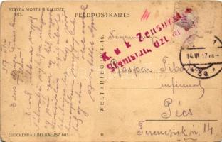 1917 Kalus, Kalusz; Stavba mostu u Kalusze / Brückenbau bei Kalusz 1915 / WWI Austro-Hungarian K.u.K...