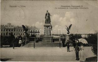 1912 Vilnius, Wilna, Wilno; Le monument de l'impératrice Catherine II / monument of Catherine t...