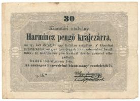 1849. 30kr "Kossuth bankó" T:F
Adamo G103