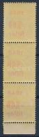 1945 Kisegítő (V.) 40f/24f ívszéli függőleges 3-as csík a felülnyomás gépszínátnyomatával, kétoldali alapnyomattal