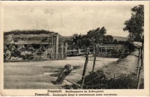 Przemysl, Zamkniecie drogi w zewnetrznym pasie warownym / Strassensperre im Aussengürtel / WWI K.u.k...