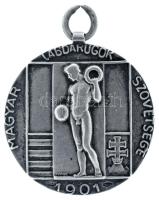 1937. "Magyar Labdarúgók Szövetsége 1901 / Orsz. Vidéki Bajn. 1936-37 - II." kétoldalas, jelzett Ag labdarúgó díjérem "SGA" gyártói jelzéssel. Az országos amatőrbajnokság egyenes kieséses rendszerében, amelyet a kerületi bajnokok számára szerveztek, a Diósgyőr 1932 után ismét a Győri ETO-val nézett farkasszemet, azonban az ETO most is legyőzte a diósgyőrieket, összesítésben 4-2-re. Így az ezüstérem a diósgyőri játékosok nyakába került, a Győr pedig feljutott az NB I-be. (19,08g/0.800/35x45mm) T:XF patina