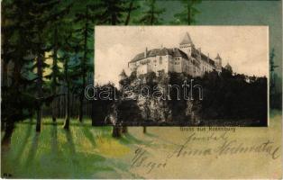 1901 Rosenburg, Schloss Rosenburg / castle. Art Nouveau, litho frame (EK)