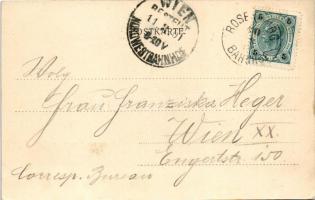 1901 Rosenburg, Schloss Rosenburg / castle. Art Nouveau, litho frame (EK)