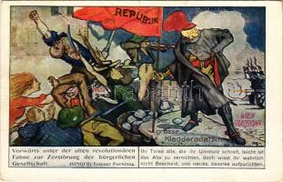 Republik / WWI German Anti-Entente powers mocking propaganda art postcard