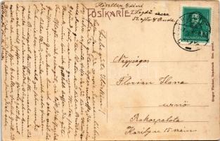 Mariazell (Steiermark), Erlaufsee / lake. Art Nouveau frame with Edelweiss flowers (Rb)