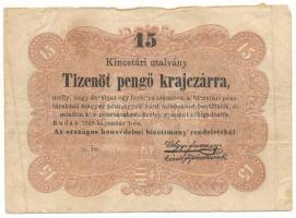 1849. 15kr "Kossuth bankó" T:F,VG
Adamo G102