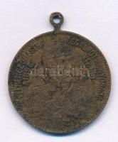 1896. "Árpád a honalapító 896-1896 / I. Ferencz József a legalkotmányosabb király 1896" bronz jubileumi emlékérem füllel (28mm) T:F